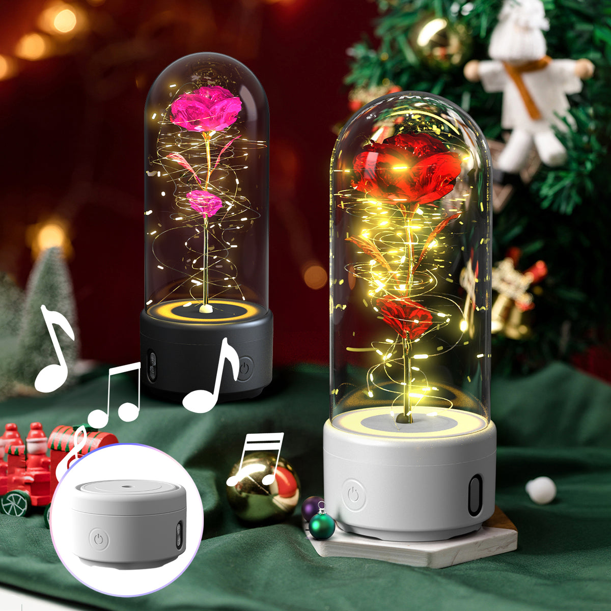 Bluetooth LED Rose Speaker Lamp
