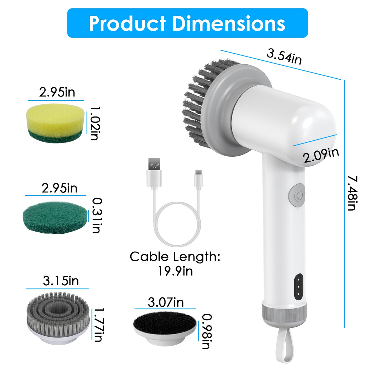 Cordless Spin Cleaning Brush – Rechargeable Power Scrubber
