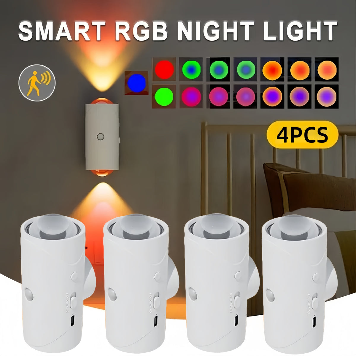Motion Sensor Night Lights Lamp front view