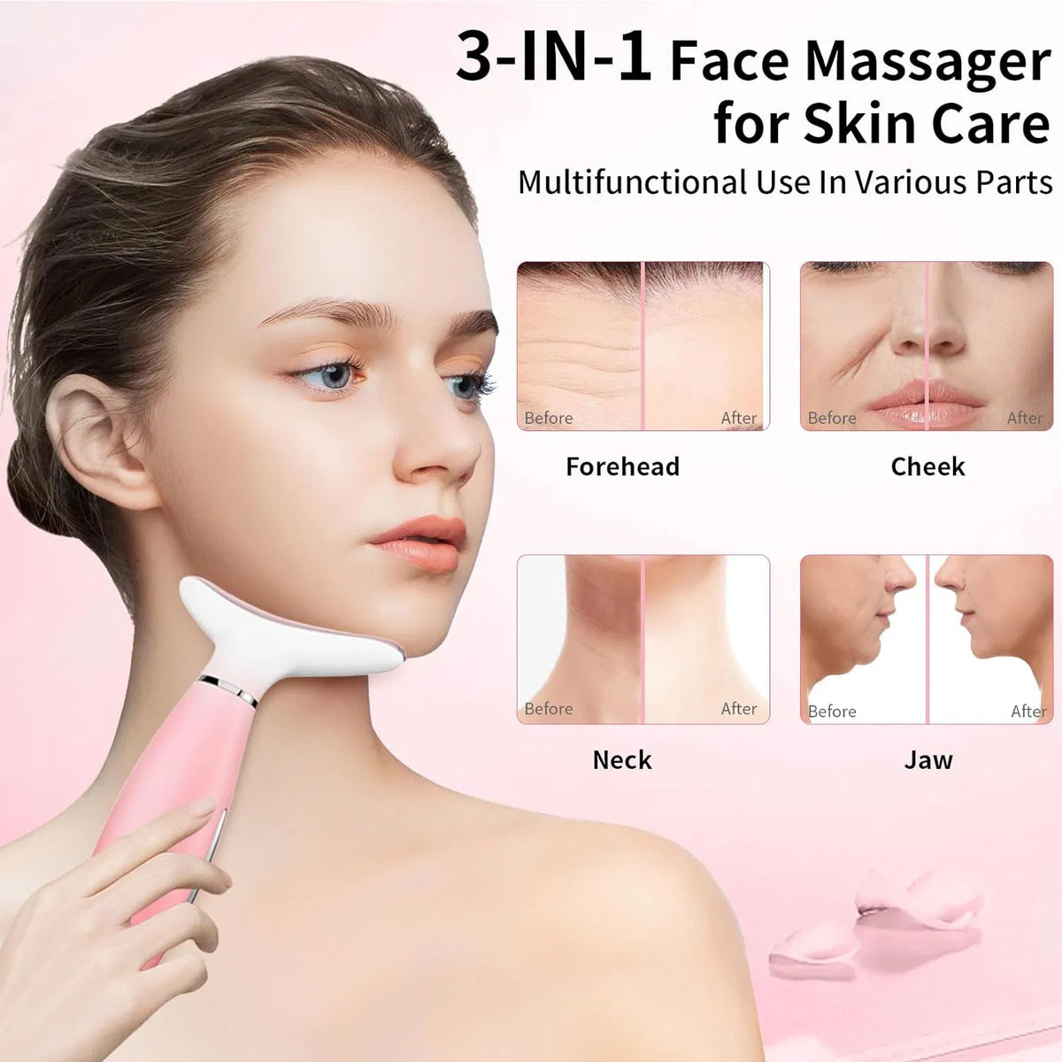 3-In-1 Facial & Neck Massager – Portable Beauty Care Device