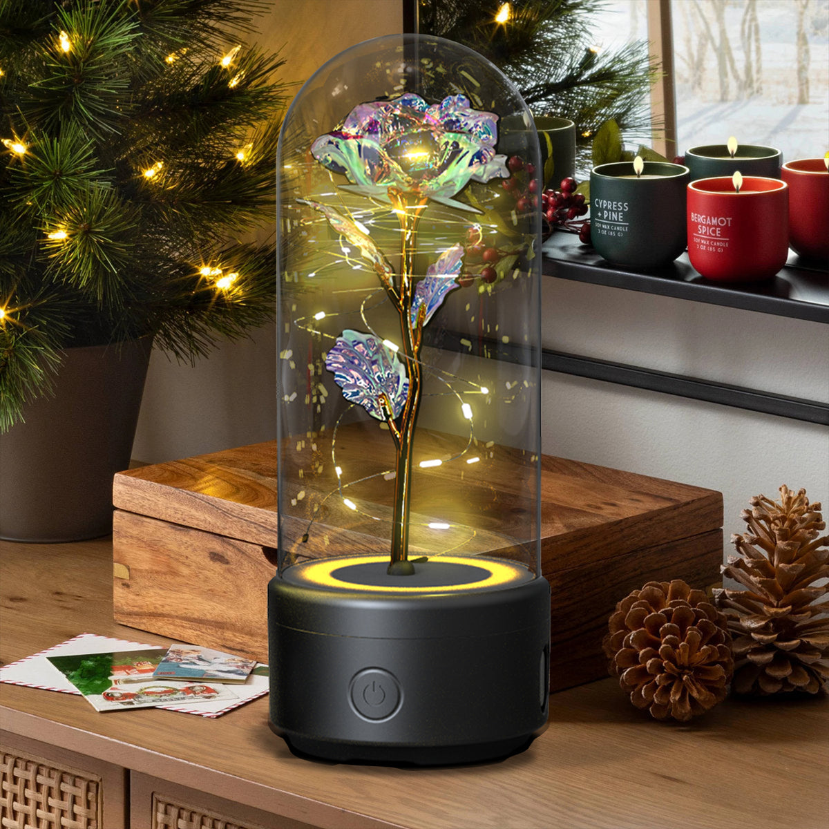 Bluetooth LED Rose Speaker Lamp