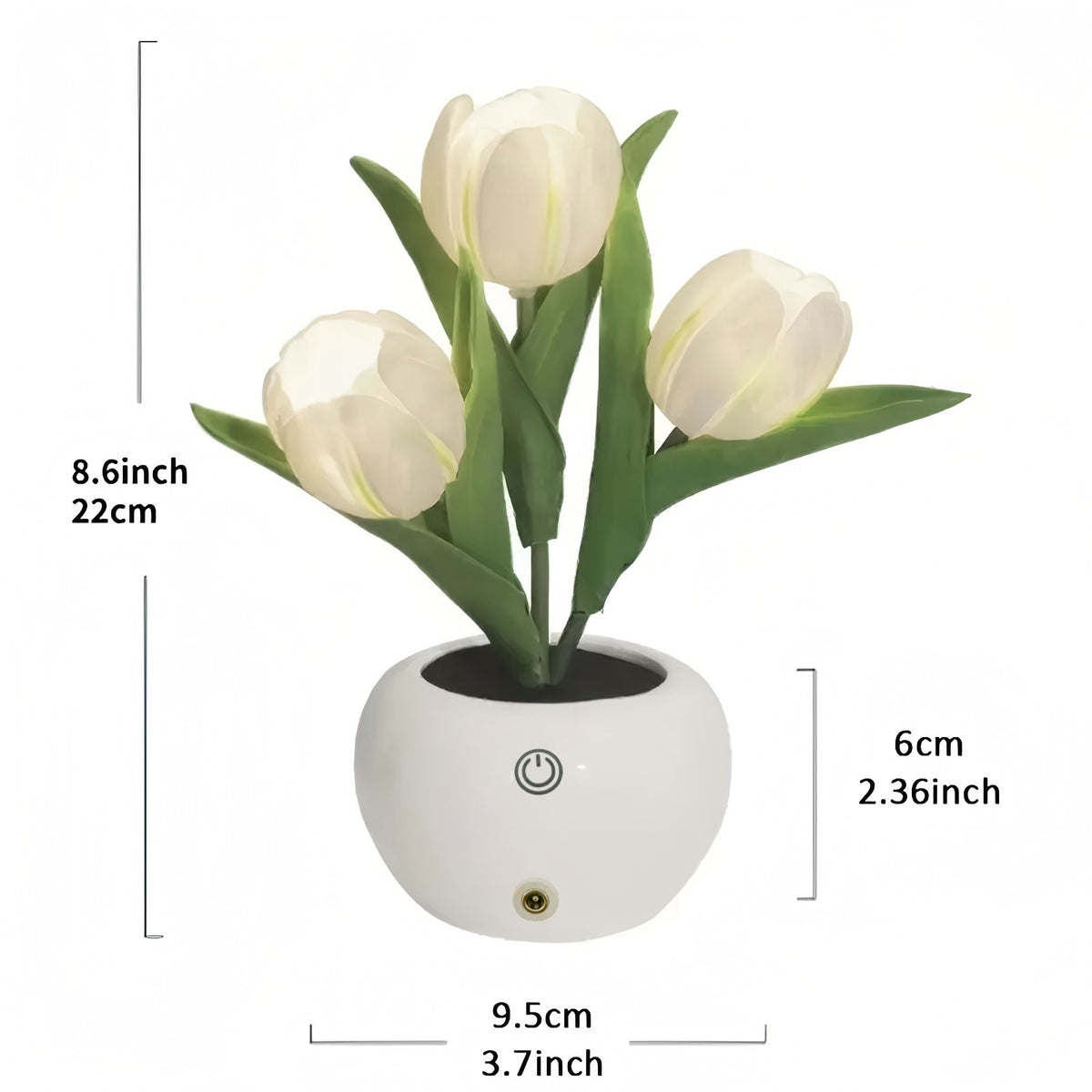 LED Flower Vase Lamp with Rose