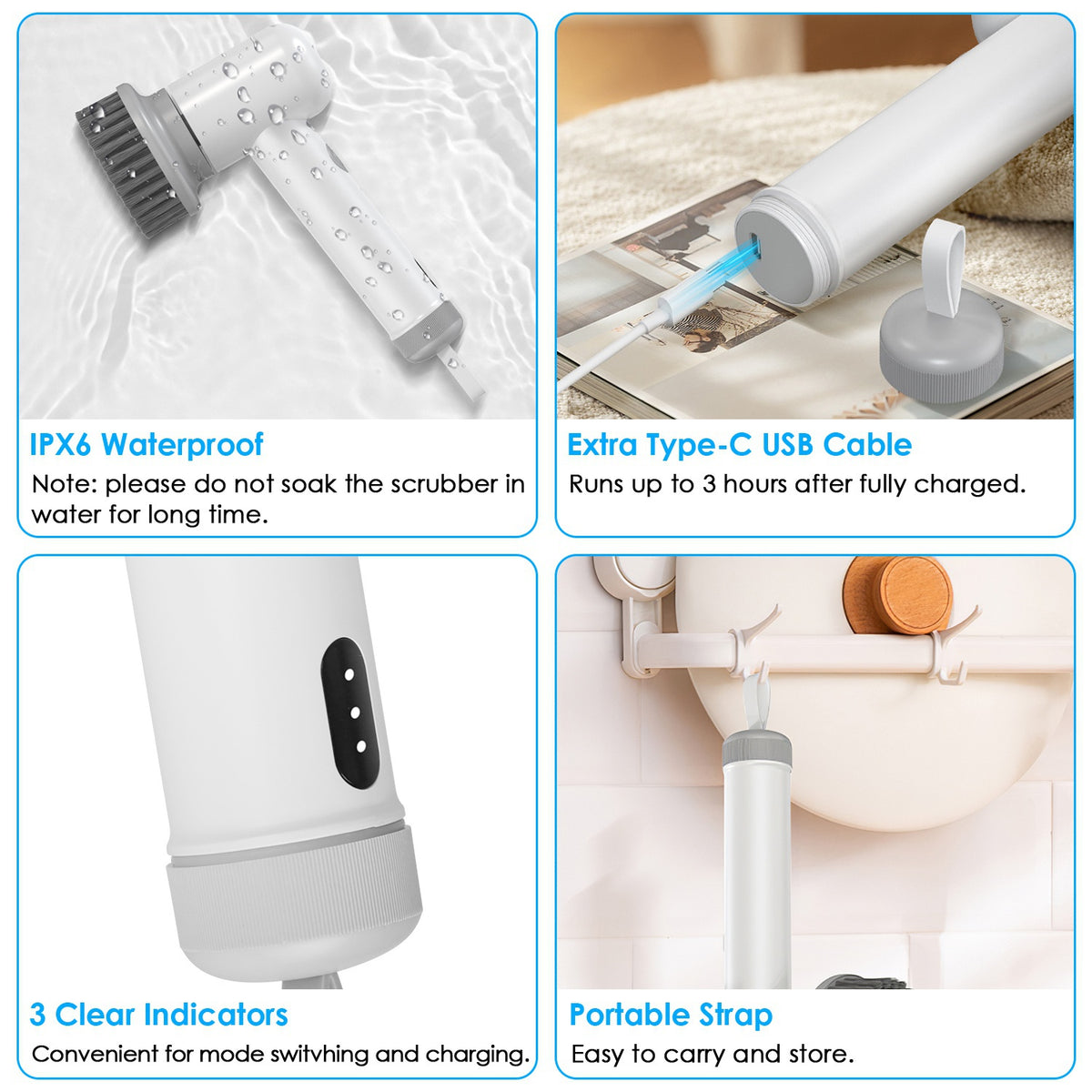 Cordless Spin Cleaning Brush – Rechargeable Power Scrubber