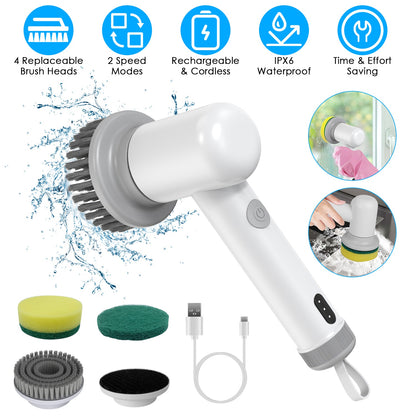 Cordless Spin Cleaning Brush – Rechargeable Power Scrubber