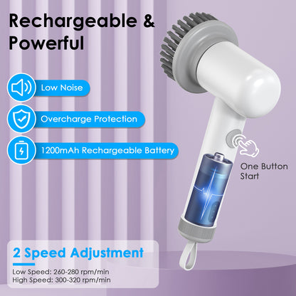 Cordless Spin Cleaning Brush – Rechargeable Power Scrubber