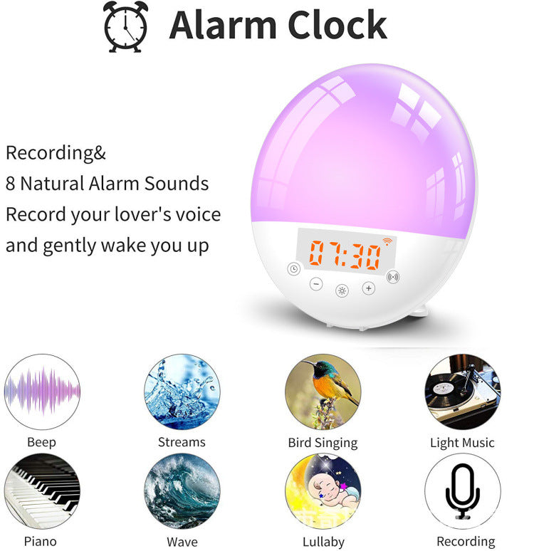 Smart Wake-Up Alarm Clock Light front view