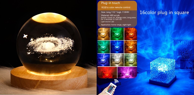 RGB Water Wave Crystal Lamp LED
