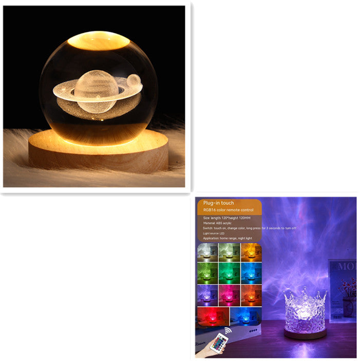 RGB Water Wave Crystal Lamp LED