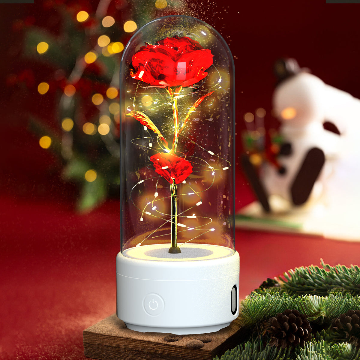 Bluetooth LED Rose Speaker Lamp