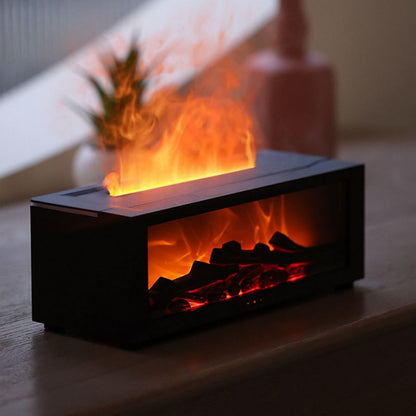 LED fireplace humidifier with aroma diffuser