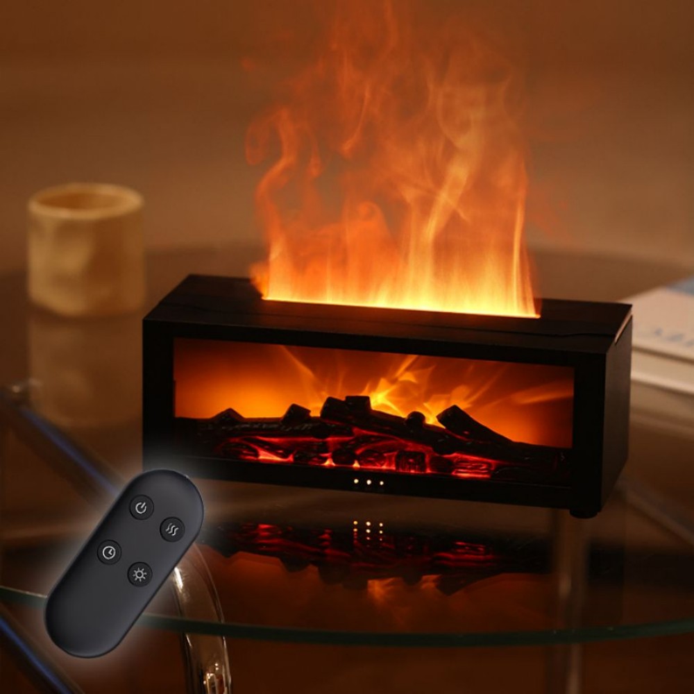 LED fireplace humidifier with aroma diffuser