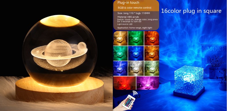 RGB Water Wave Crystal Lamp LED