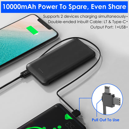 10000mAh Fast Charge Power Bank front view