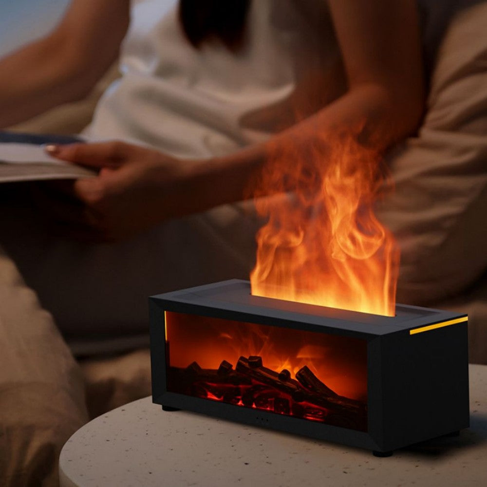 LED fireplace humidifier with aroma diffuser