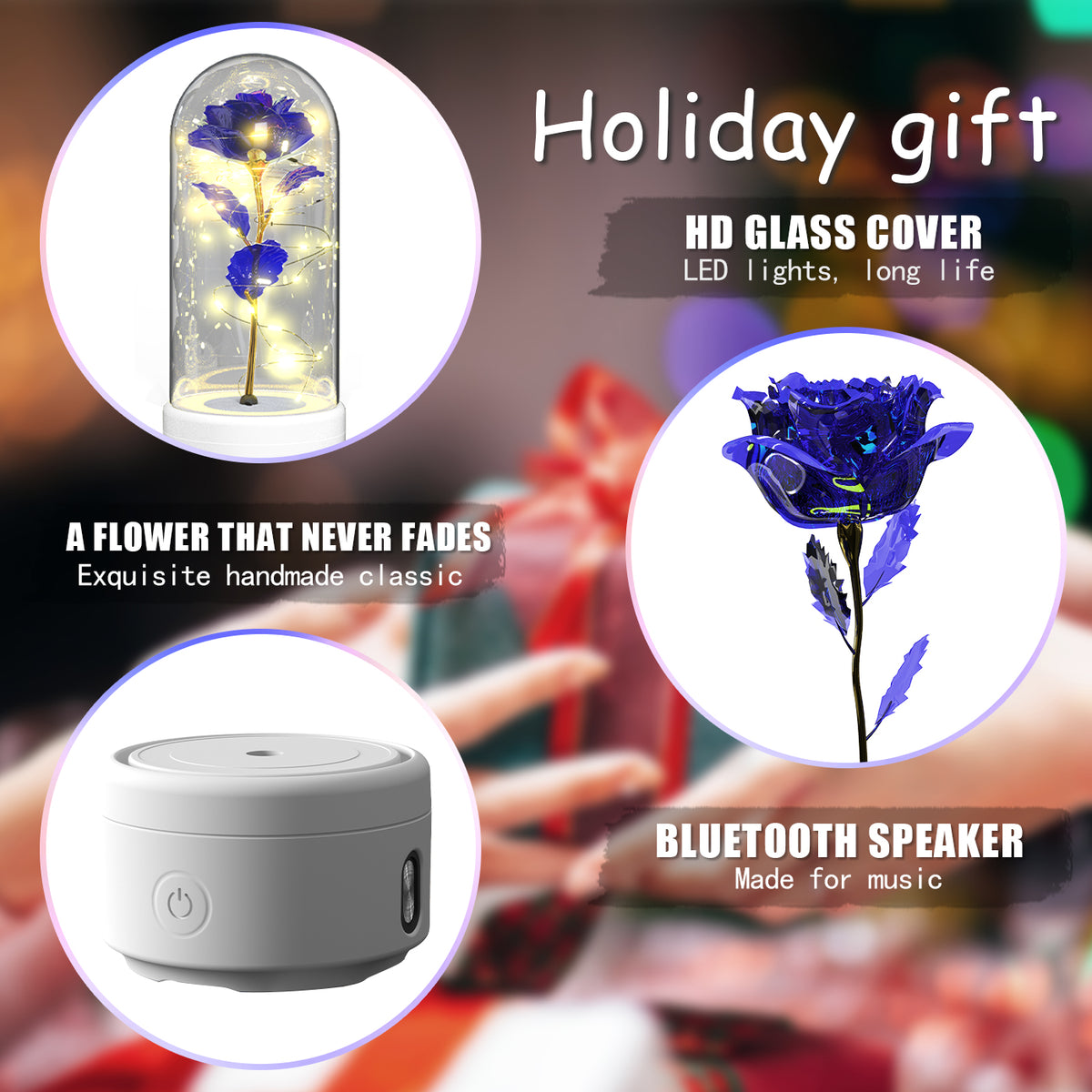Bluetooth LED Rose Speaker Lamp
