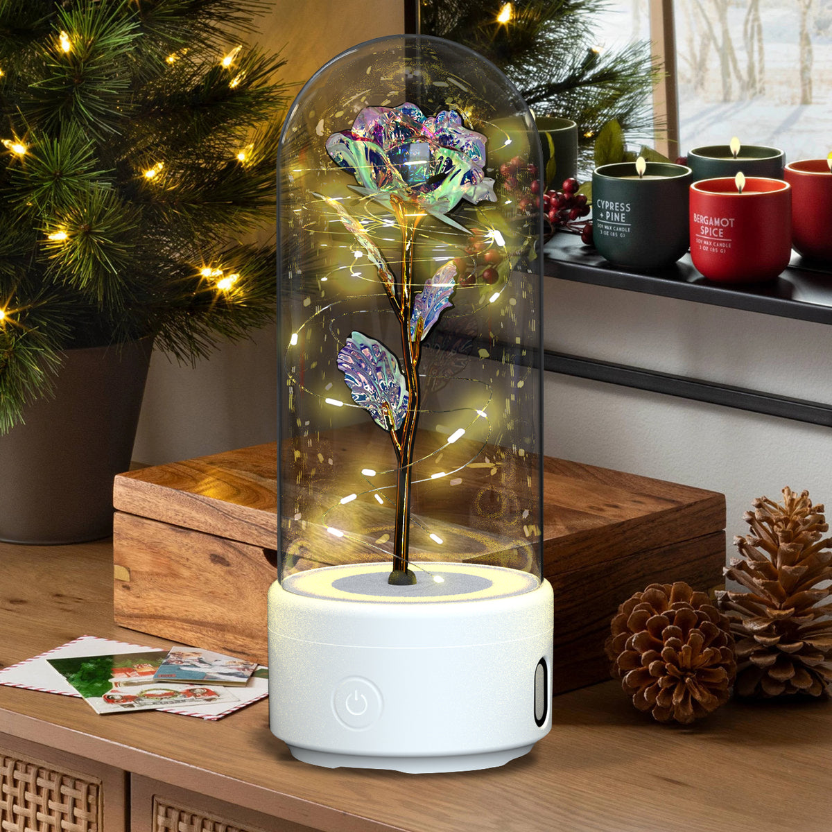 Bluetooth LED Rose Speaker Lamp