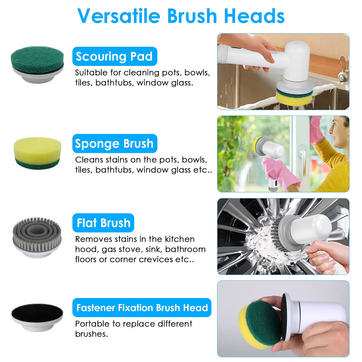 Cordless Spin Cleaning Brush – Rechargeable Power Scrubber