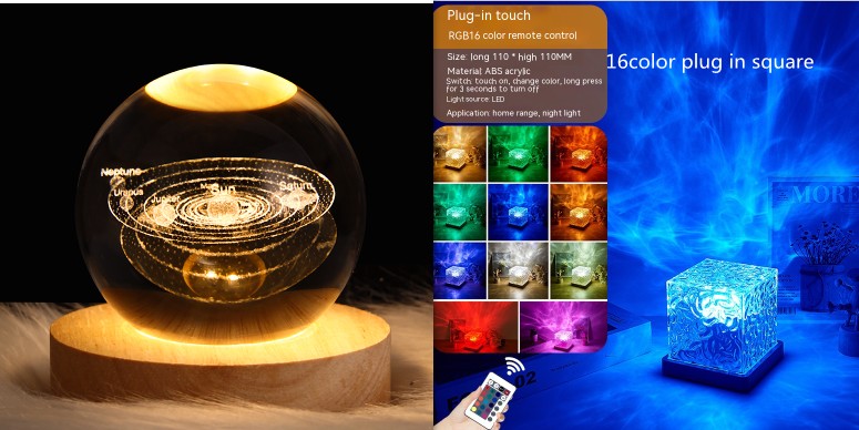 RGB Water Wave Crystal Lamp LED